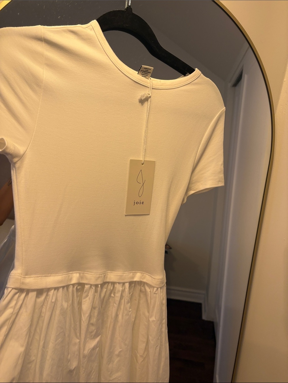 Joie White Short-Sleeve Gathered Waist Maxi Dress with pockets - Picture 6 of 7